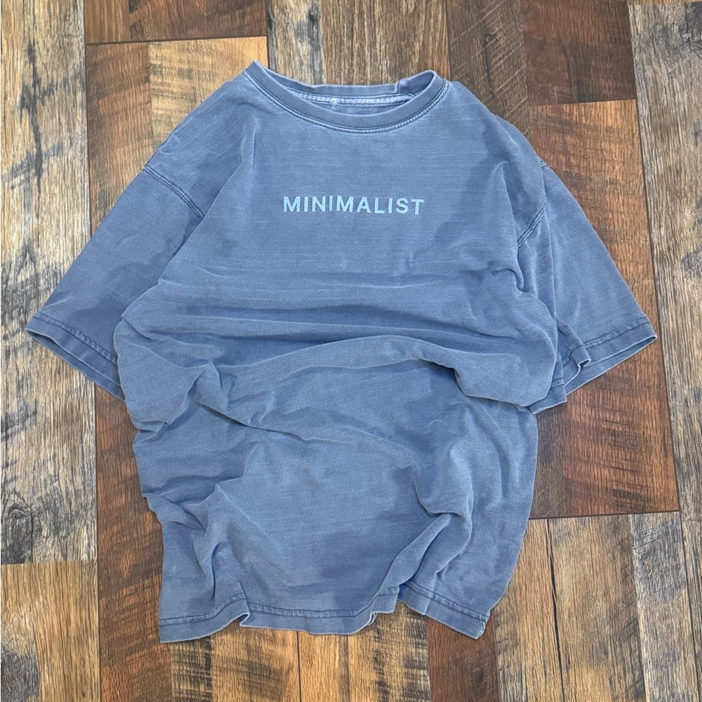 Casual Blue Minimalist Short Sleeve Tee